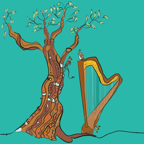 bassoon tree with harp